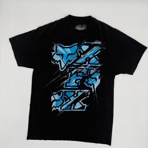 Fox Racing Black T-shirt Adult Size Large 100% Cotton